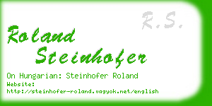 roland steinhofer business card